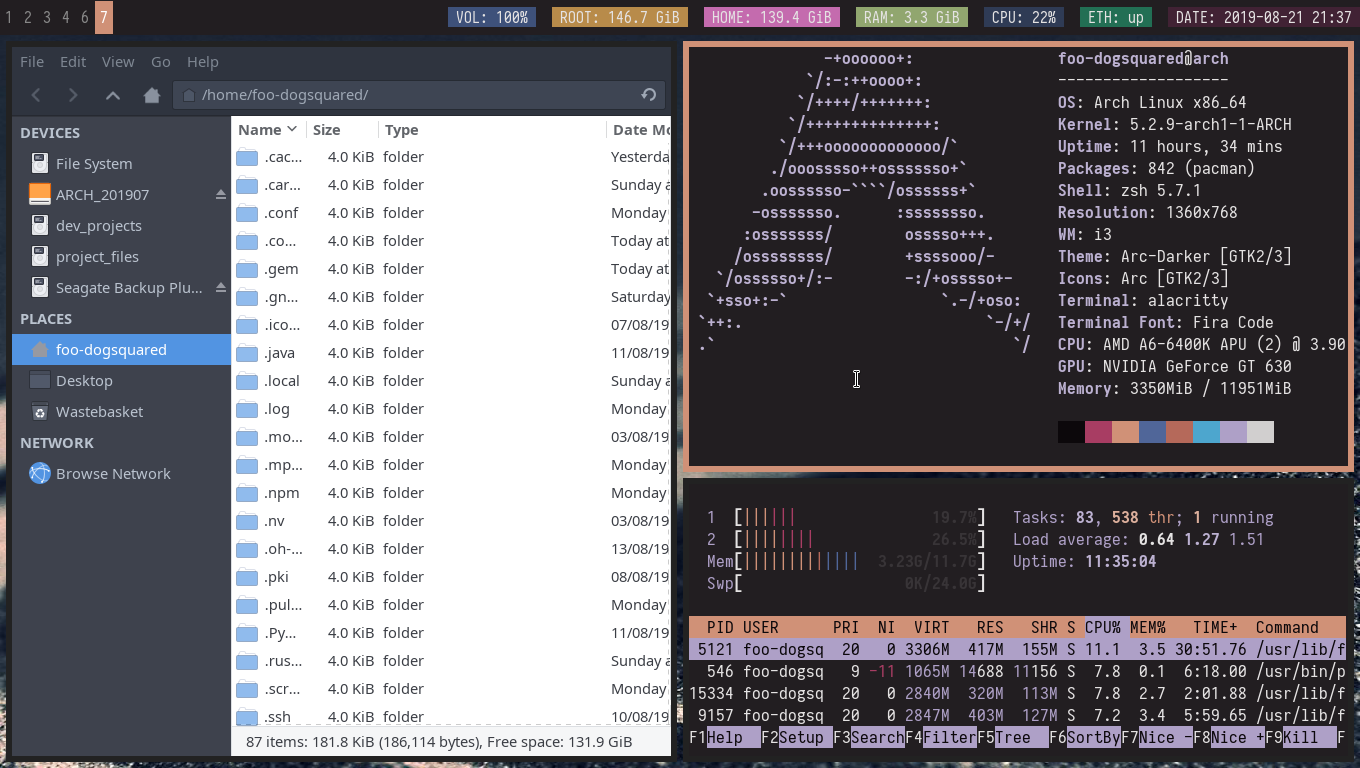 i3 setup with multiple windows