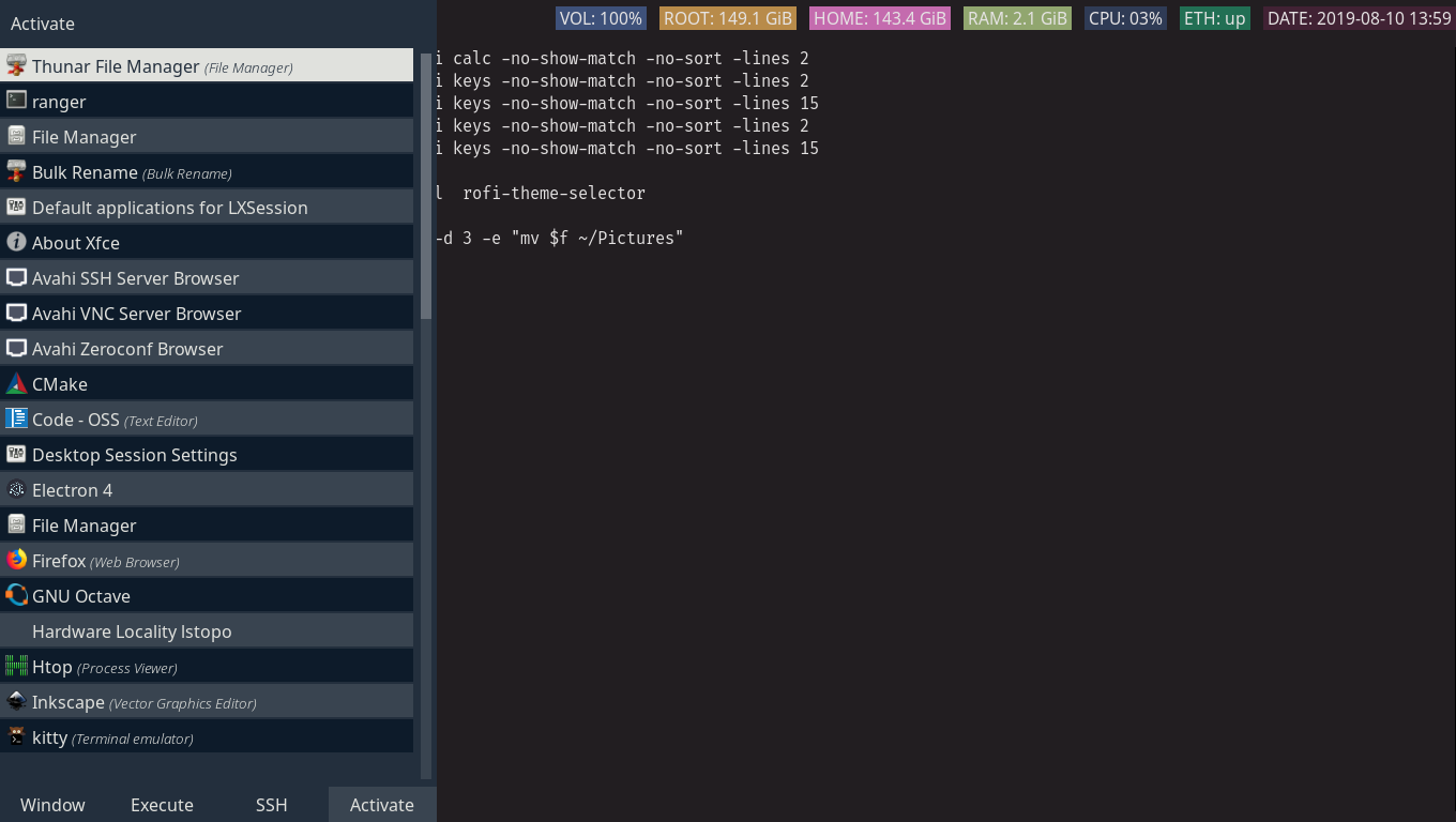 My i3 setup with rofi